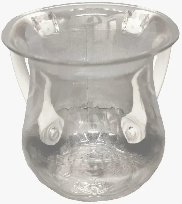 נטלה אקריליק פלסטיק קשיח מעוצבת שקופה עם ידיות בצבע כסף