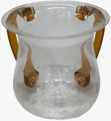 נטלה אקריליק פלסטיק קשיח מעוצבת שקופה עם ידיות בצבע זהב