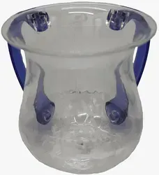 נטלה אקריליק פלסטיק קשיח מעוצבת שקופה עם ידיות בצבע כחול כהה