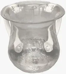 נטלה אקריליק פלסטיק קשיח מעוצבת שקופה עם ידיות בצבע כסף