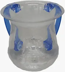 נטלה אקריליק פלסטיק קשיח מעוצבת שקופה עם ידיות בצבע כחול