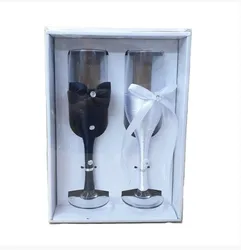 זוג כוסות שמפניה זכוכית דגם 2