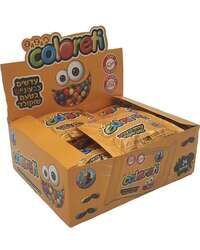 סוכריות עדשים צבעוניים בטעם שוקולד – 24 שקיות בקרטון 18 גרם ביחידה מחיר ליחידה כ-0.83 ש"ח